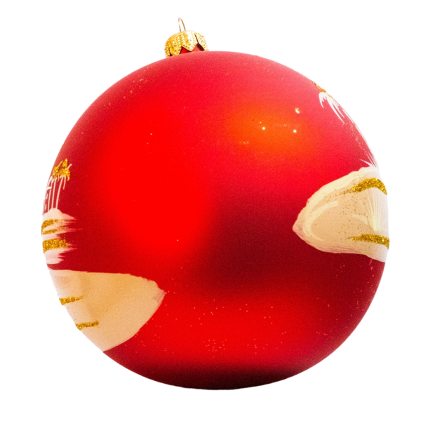 Jumbo Round - Classic Road to Bethlehem Red - Personalised Christmas Bauble