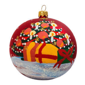 Large Round - Classic Christmas Tree Red - Personalised Christmas Bauble