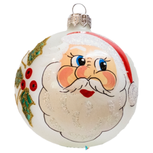 Medium Round - Classic Santa Face - Personalised Christmas Bauble