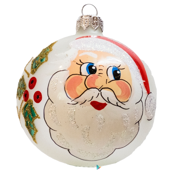 Medium Round - Classic Santa Face - Personalised Christmas Bauble