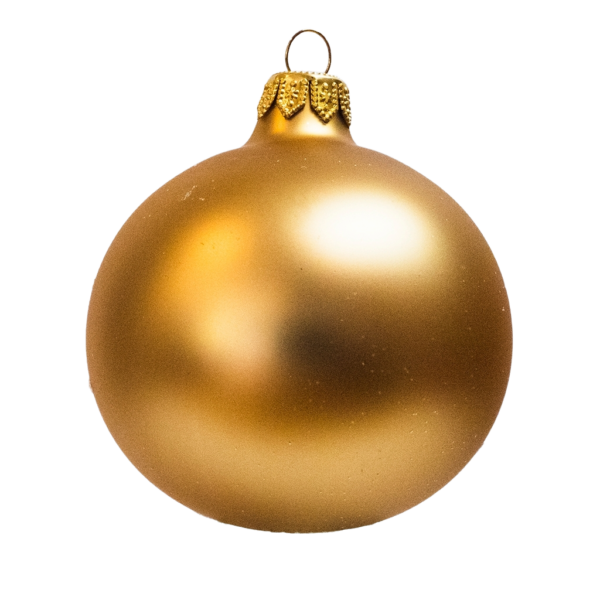 Medium Round - Classic Tree and House Gold - Personalised Christmas Bauble