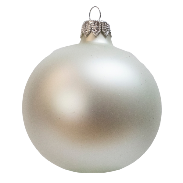 Medium Round - Classic Two Lollipops Cane White - Personalised Christmas Bauble