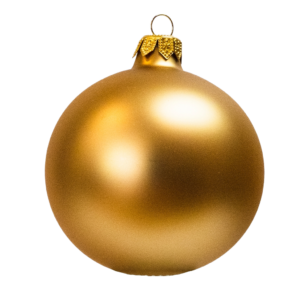 Medium Round - Plain Gold Glossy - Personalised Christmas Bauble