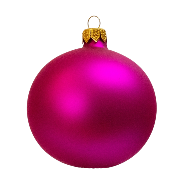 Medium Round - Plain Pink Glossy - Personalised Christmas Bauble