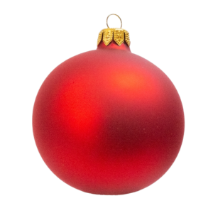 Medium Round - Plain Red Glossy - Personalised Christmas Bauble