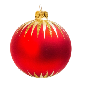 Medium Round - Pattern Gold Icicles Red - Personalised Christmas Bauble