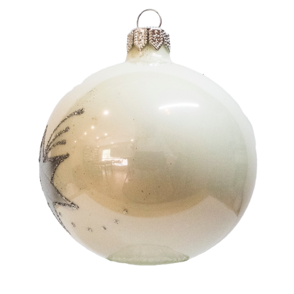 Medium Round - Pattern Star Pattern White - Personalised Christmas Bauble