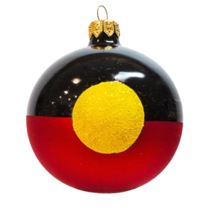 Medium Round - World Aboriginal Flag - Personalised Christmas Bauble