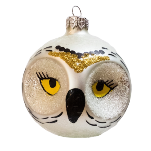 Medium Shape - Animal Owl White - Personalised Christmas Bauble