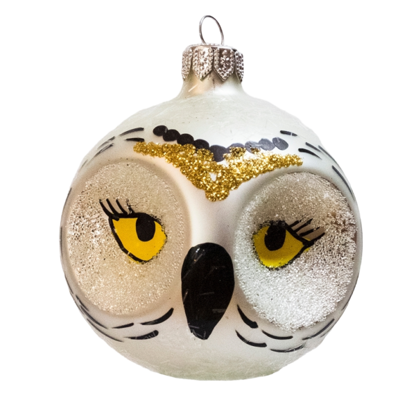 Medium Shape - Animal Owl White - Personalised Christmas Bauble