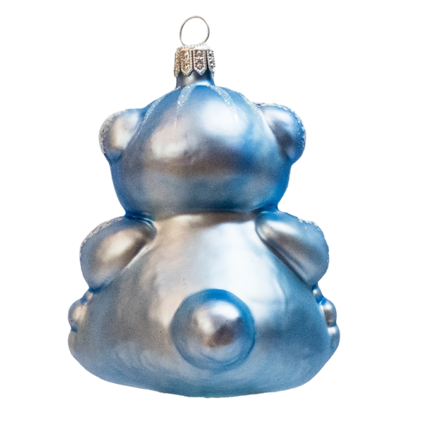 Medium Shape - Baby Teddy Bear Blue - Personalised Christmas Bauble