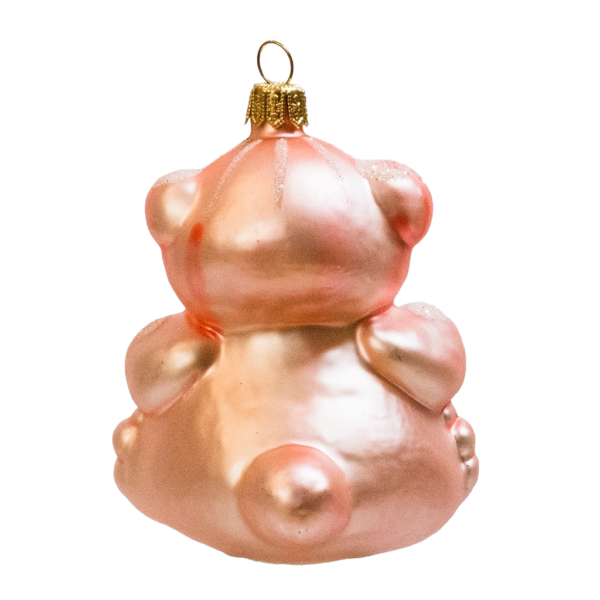 Medium Shape - Baby Teddy Bear Pink - Personalised Christmas Bauble