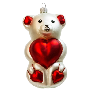 Medium Shape - Baby Teddy Bear White - Personalised Christmas Bauble