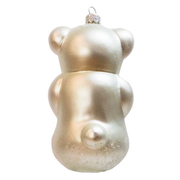 Medium Shape - Baby Teddy Bear White - Personalised Christmas Bauble