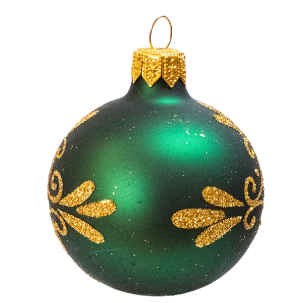 Small Round - Pattern Ornamental Dark Green - Personalised Christmas Bauble
