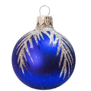 Small Round - Pattern Fern Leaf Dark Blue - Personalised Christmas Bauble