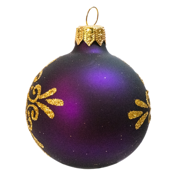 Small Round - Pattern Ornamental Dark Purple - Personalised Christmas Bauble