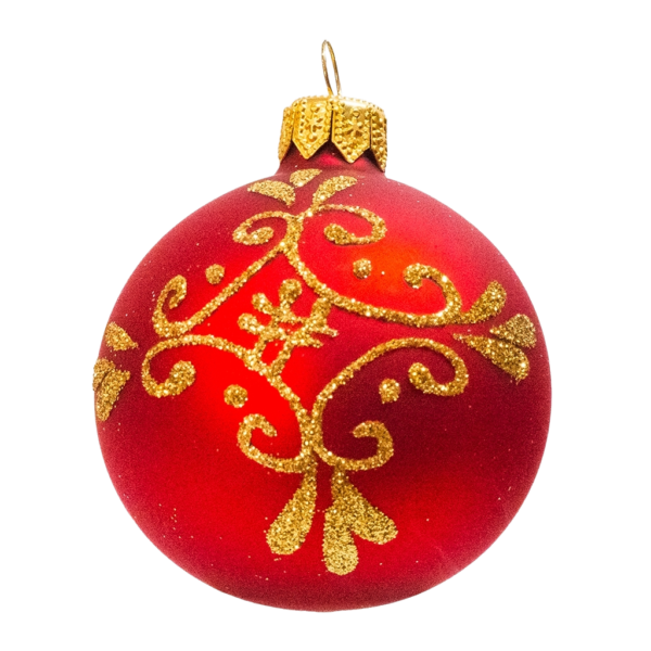 Small Round - Pattern Ornamental Red - Personalised Christmas Bauble