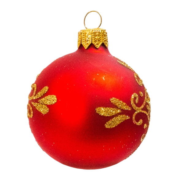 Small Round - Pattern Ornamental Red - Personalised Christmas Bauble