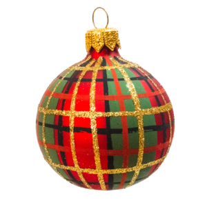 Small Round - World Scottish Pattern - Personalised Christmas Bauble