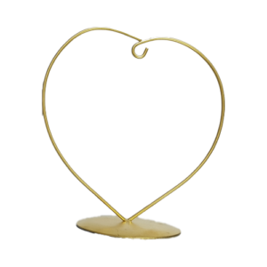 16cm Heart Gold Bauble Stand - Bauble Accessory