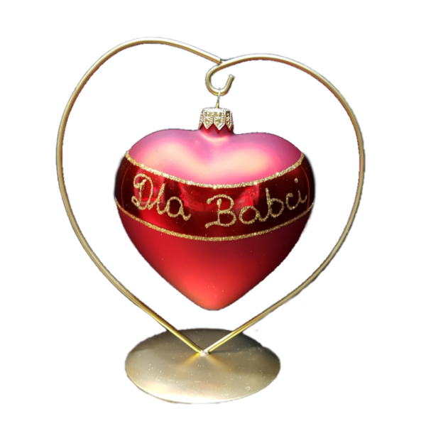 16cm Heart Gold Bauble Stand - Bauble Accessory