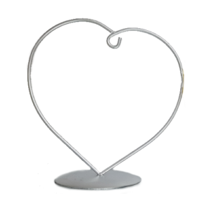 16cm Heart Silver Bauble Stand - Bauble Accessory